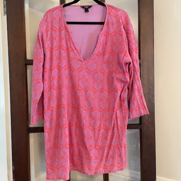 J.Crew Pink Paisley 3/4 Sleeve Tunic, Size XL - Picture 1 of 6